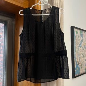 Jcrew sheer peplum tank top